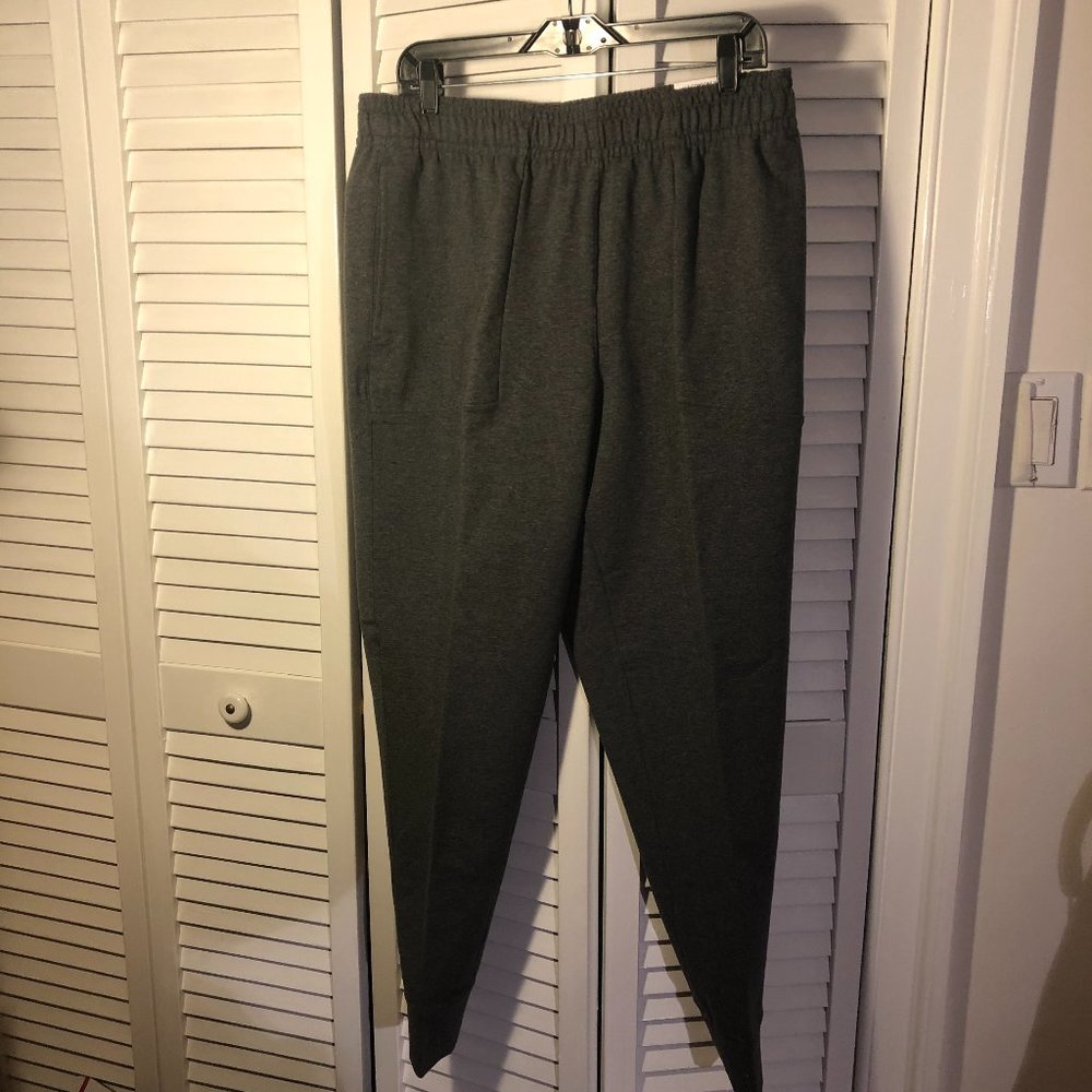 Gaiam men charcoal gray sweater pants, two side pockets, L